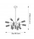 Trieste Multi Arm Pendant Ceiling Light Satin Brass Plate Clear Frosted Glass-10