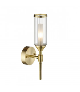 Trieste Wall Lamp Satin Brass Plate Clear Frosted Glass-1