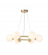Grosseto Globe Pendant Ceiling Light Satin Brass Plate Gloss White Glass-1