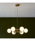 Grosseto Globe Pendant Ceiling Light Satin Brass Plate Gloss White Glass-2