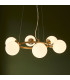 Grosseto Globe Pendant Ceiling Light Satin Brass Plate Gloss White Glass-5