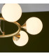 Grosseto Globe Pendant Ceiling Light Satin Brass Plate Gloss White Glass-6