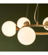 Grosseto Globe Pendant Ceiling Light Satin Brass Plate Gloss White Glass-7