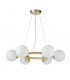 Grosseto Globe Pendant Ceiling Light Satin Brass Plate Gloss White Glass-8