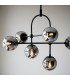 Trieste Globe Pendant Ceiling Light Matt Black Smoked Mirror Glass-5