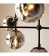 Trieste Globe Pendant Ceiling Light Matt Black Smoked Mirror Glass-7