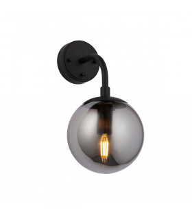 Trieste Wall Lamp Matt Black Smoked Mirror Glass-1