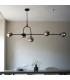 Trieste Bar Pendant Ceiling Light Matt Black Smoked Mirror Glass-2