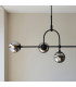 Trieste Bar Pendant Ceiling Light Matt Black Smoked Mirror Glass-5