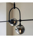 Trieste Bar Pendant Ceiling Light Matt Black Smoked Mirror Glass-6