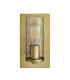 Palermo Wall Lamp Hammered Brass Plate Textured Clear Glass-9