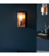 Palermo Wall Lamp Hammered Copper Plate Textured Clear Glass-4