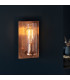 Palermo Wall Lamp Hammered Copper Plate Textured Clear Glass-5