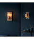 Palermo Wall Lamp Hammered Copper Plate Textured Clear Glass-7
