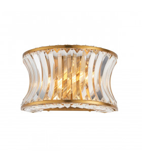 Vittoria Wall Lamp Warm Brass Plate Crystal And Clear Glass-1