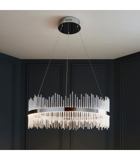 Trapani Pendant Ceiling Light Chrome Plate Clear Glass-2