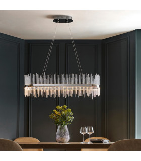 Trapani Bar Pendant Ceiling Light Chrome Plate Clear Glass-2