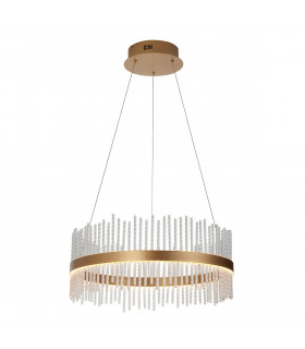 Trapani Pendant Ceiling Light Brushed Gold Plated Clear Glass-1