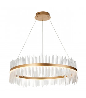 Trapani Pendant Ceiling Light Brushed Gold Plated Clear Glass-1