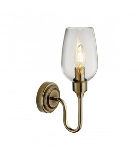 Livorno Batten Antique Brass Plate Clear Glass-1