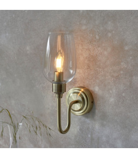 Livorno Batten Antique Brass Plate Clear Glass-2