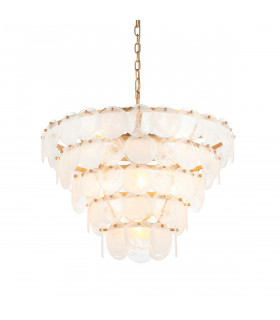 Trapani Pendant Ceiling Light Antique Gold Paint White Clear Glass-1