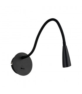Modern LED Bedside Lamp Black, Warm White 3000K 120lm - 1
