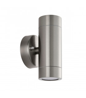Palin Outdoor Up Down Wall Lamp 2 Light Brushed Stainless Steel IP65-2