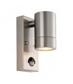 Palin PIR Outdoor Down Wall Lamp Brushed Stainless Steel IP65-1