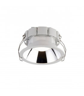 Shield Fire Rated Bezel Chrome Recessed Downlight Matt White Paint-1