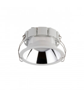Shield Fire Rated Bezel Chrome Recessed Downlight Matt White Paint-2