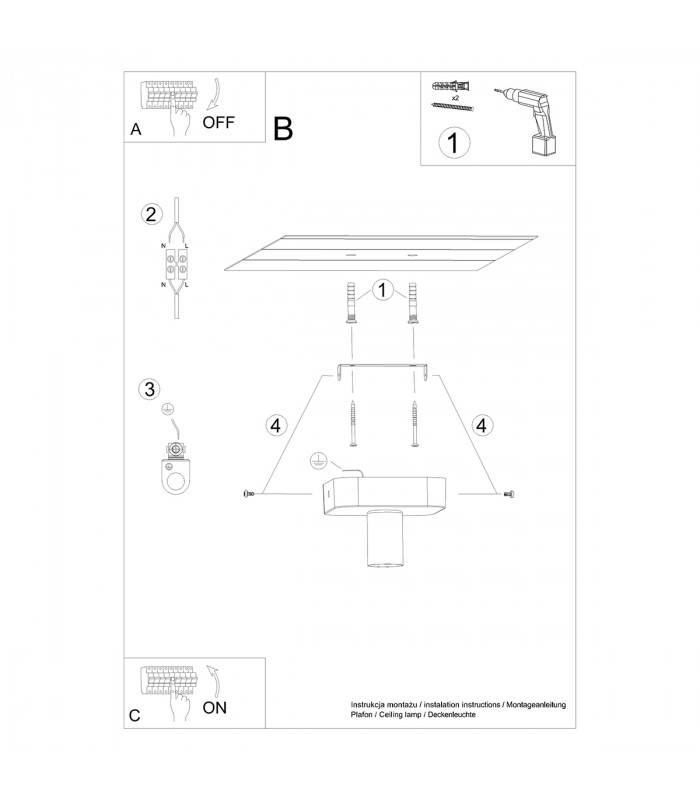 Tavo Industrial Semi Flush Ceiling Light Grey 1x E27-6