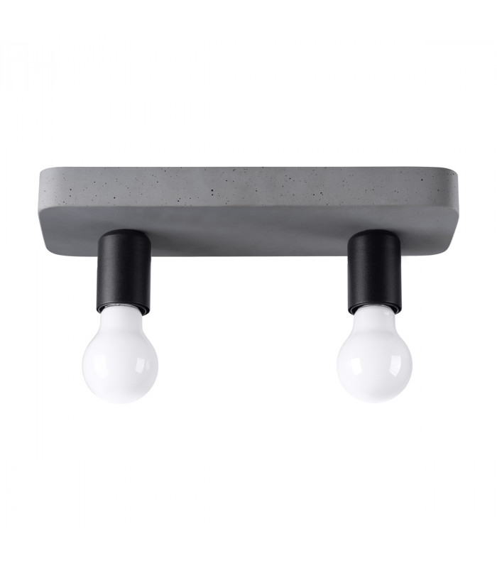 Tavo Industrial Semi Flush Ceiling Light Grey 2x E27-1