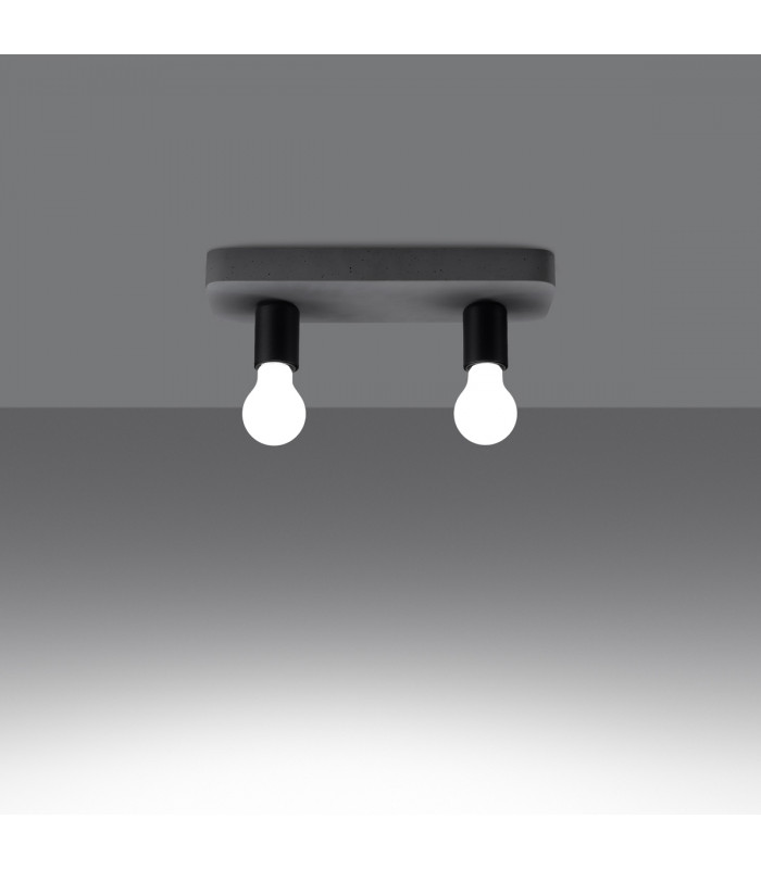 Tavo Industrial Semi Flush Ceiling Light Grey 2x E27-3