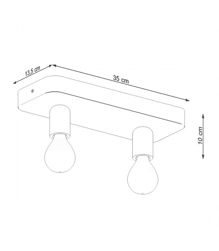 Tavo Industrial Semi Flush Ceiling Light Grey 2x E27-5