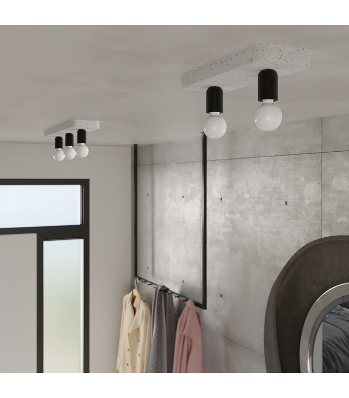 Tavo Industrial Semi Flush Ceiling Light Grey 2x E27-9