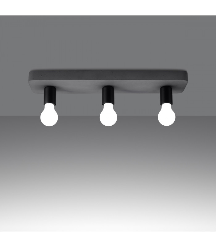 Tavo Industrial Semi Flush Ceiling Light Grey 3x E27-3