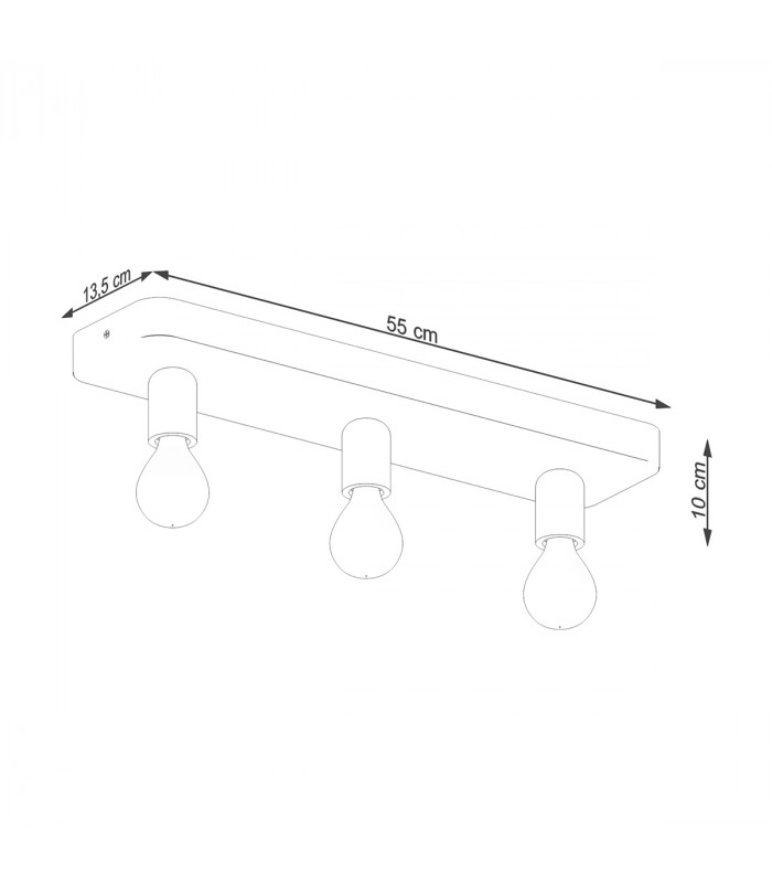 Tavo Industrial Semi Flush Ceiling Light Grey 3x E27-5