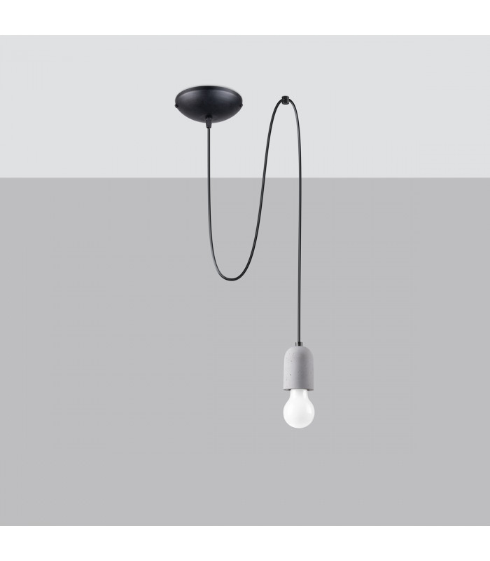 Neso Minimalistic Pendant Ceiling Light Black 1x E27-2