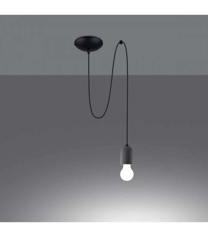 Neso Minimalistic Pendant Ceiling Light Black 1x E27-3