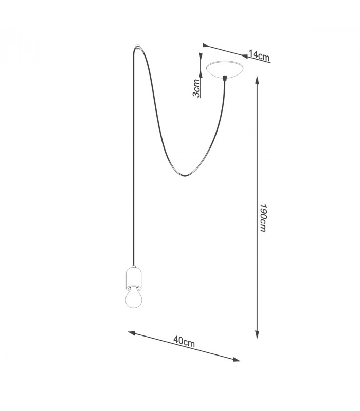 Neso Minimalistic Pendant Ceiling Light Black 1x E27-7