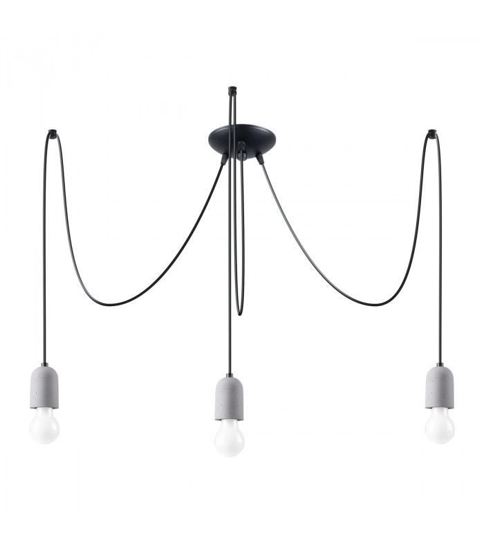 Neso Minimalistic Cluster Pendant Ceiling Light Black 3x E27-1
