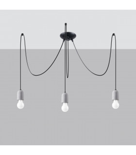 Neso Minimalistic Cluster Pendant Ceiling Light Black 3x E27-2