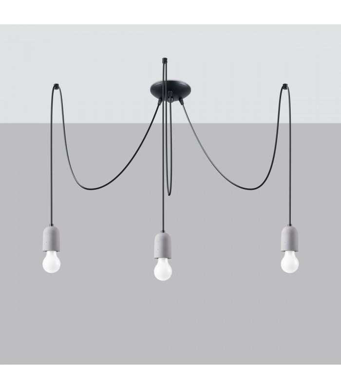 Neso Minimalistic Cluster Pendant Ceiling Light Black 3x E27-2