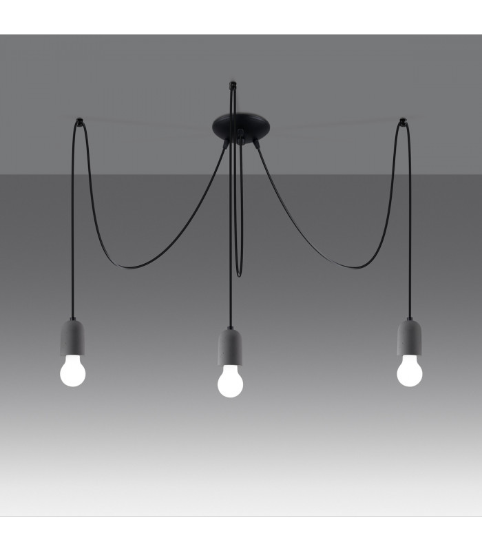 Neso Minimalistic Cluster Pendant Ceiling Light Black 3x E27-3