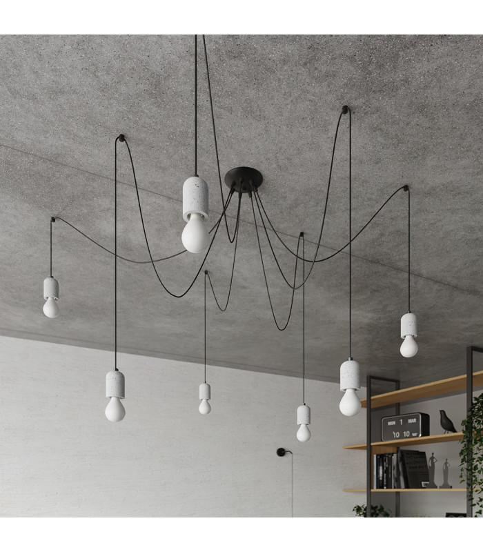 Neso Minimalistic Cluster Pendant Ceiling Light Black 3x E27-8