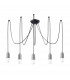 Neso Minimalistic Cluster Pendant Ceiling Light Black 5x E27-1
