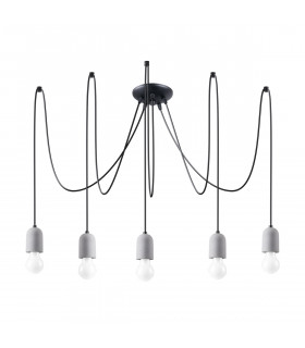 Neso Minimalistic Cluster Pendant Ceiling Light Black 5x E27-1