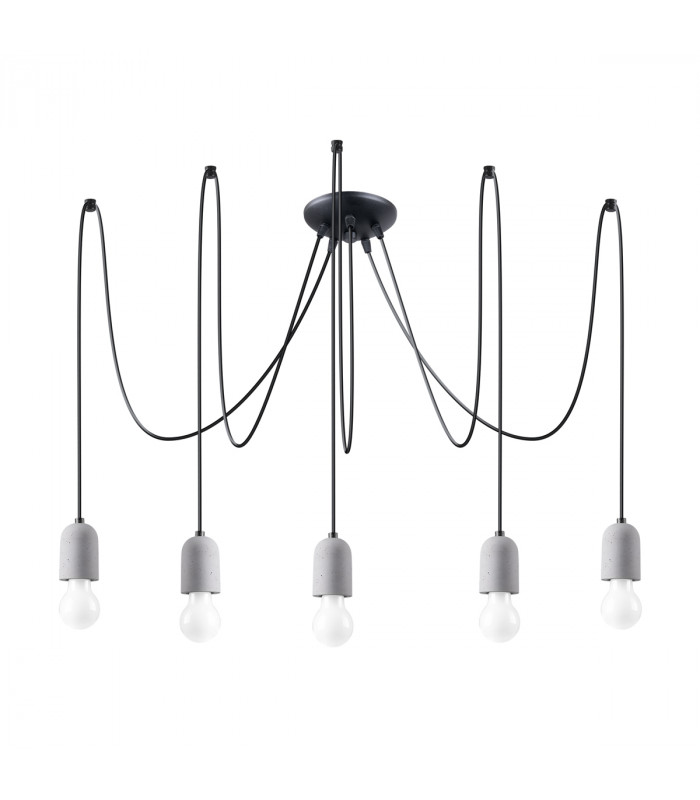 Neso Minimalistic Cluster Pendant Ceiling Light Black 5x E27-1