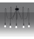 Neso Minimalistic Cluster Pendant Ceiling Light Black 5x E27-3